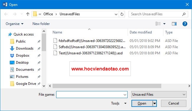 Recover Unsaved Documents