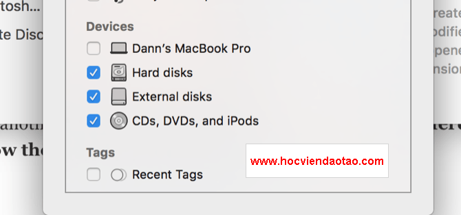 Hiển thị các ổ đĩa trên Mac